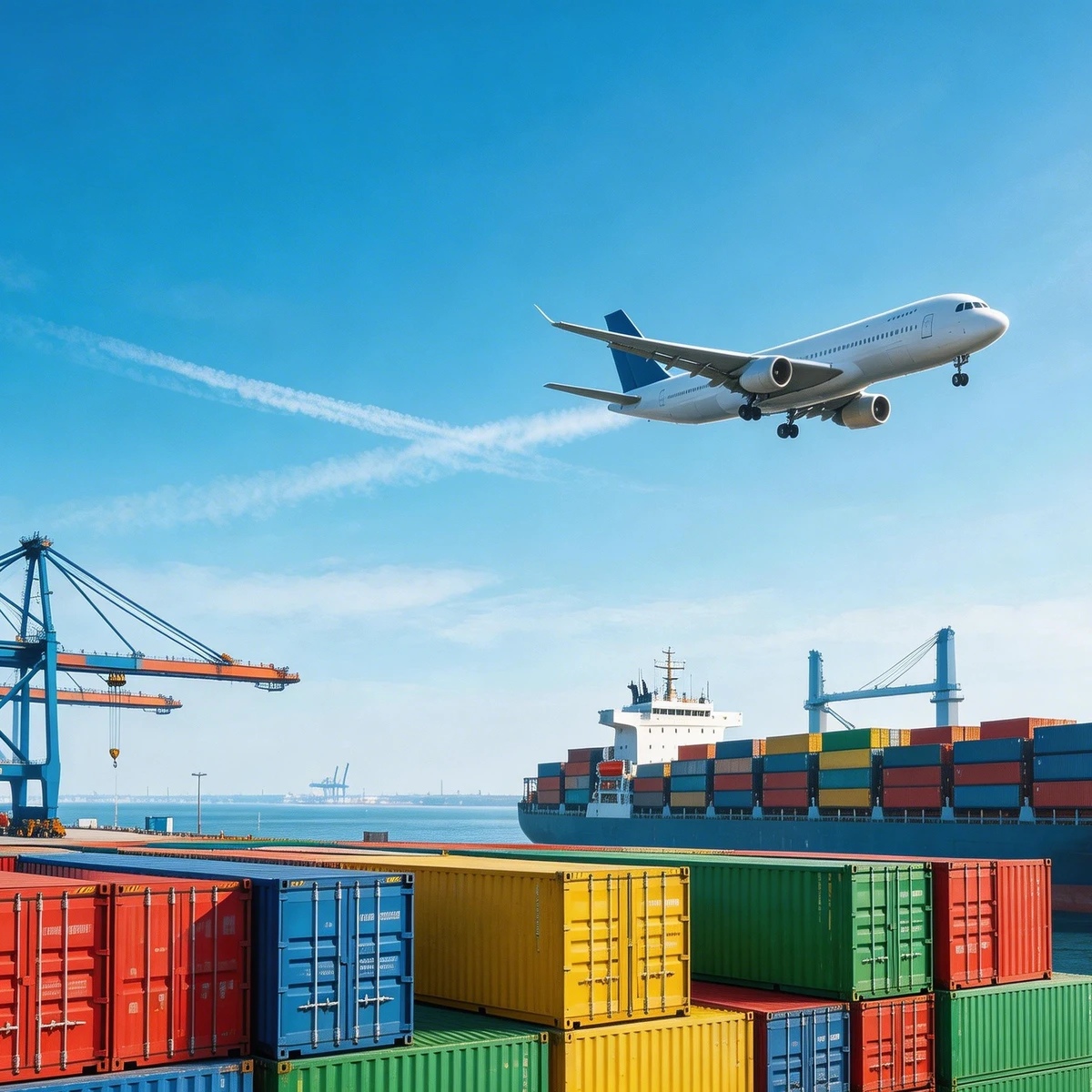 Cargo containers and freight shipping operations from China