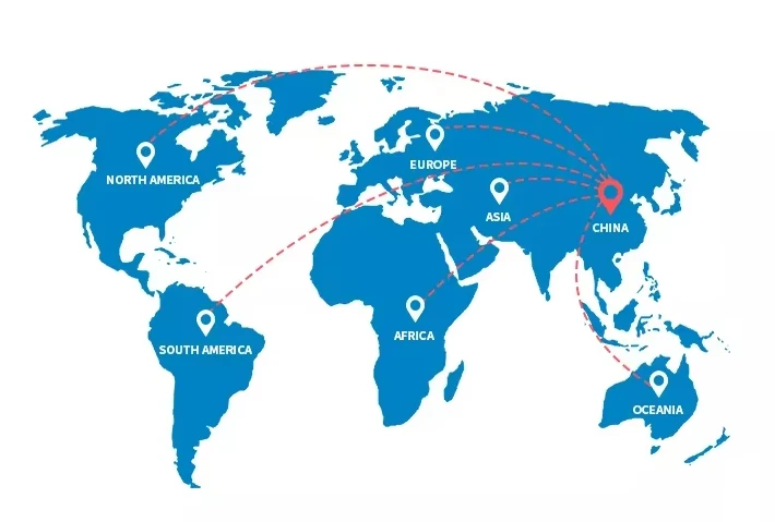 Global shipping routes and container logistics from China